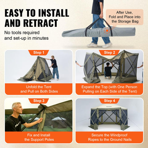VEVOR gazebo with fiberglass poles for a windproof, sturdy frame