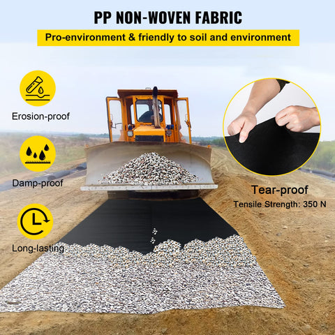VEVOR geotextile landscape needle-punched fabric provides stable yet soft flexibility.