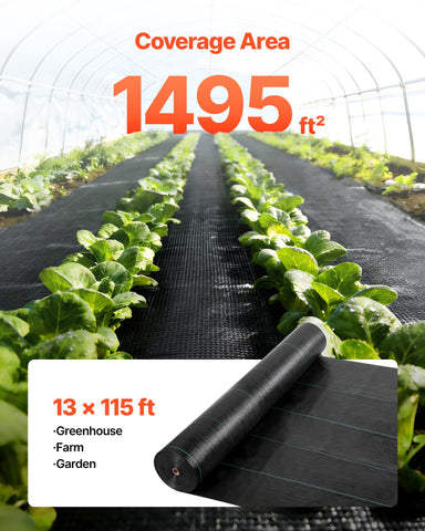 VEVOR geotextile weave garden fabric promotes airflow and water movement to plant roots.