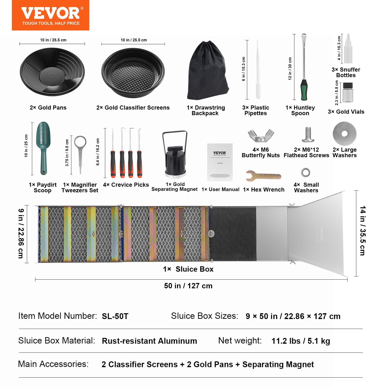 VEVOR gold separating magnet removing lighter debris in field.