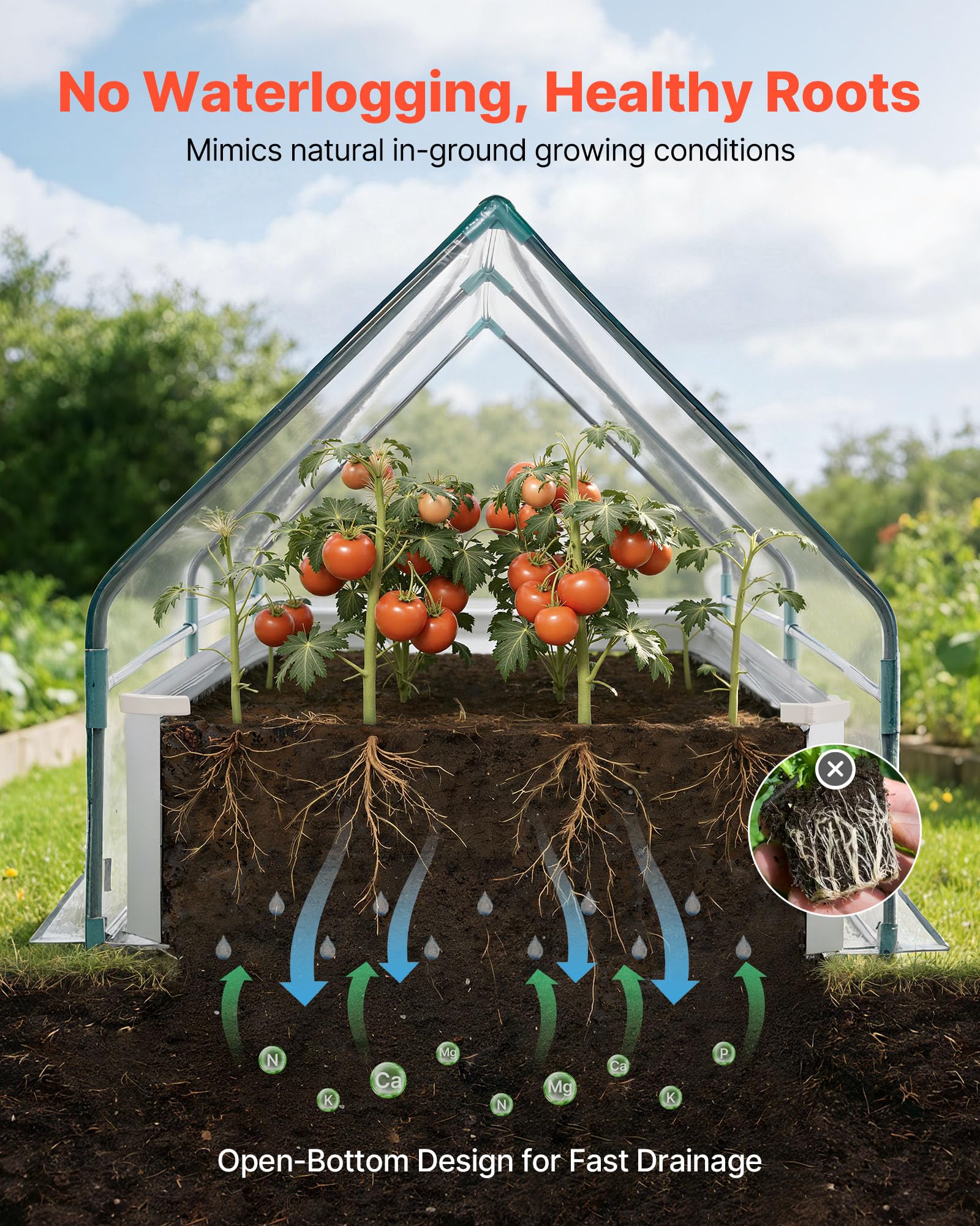 VEVOR greenhouse cover designed for year-round gardening and protection.