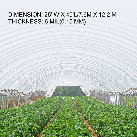 VEVOR greenhouse film close-up highlights 6 mil thickness