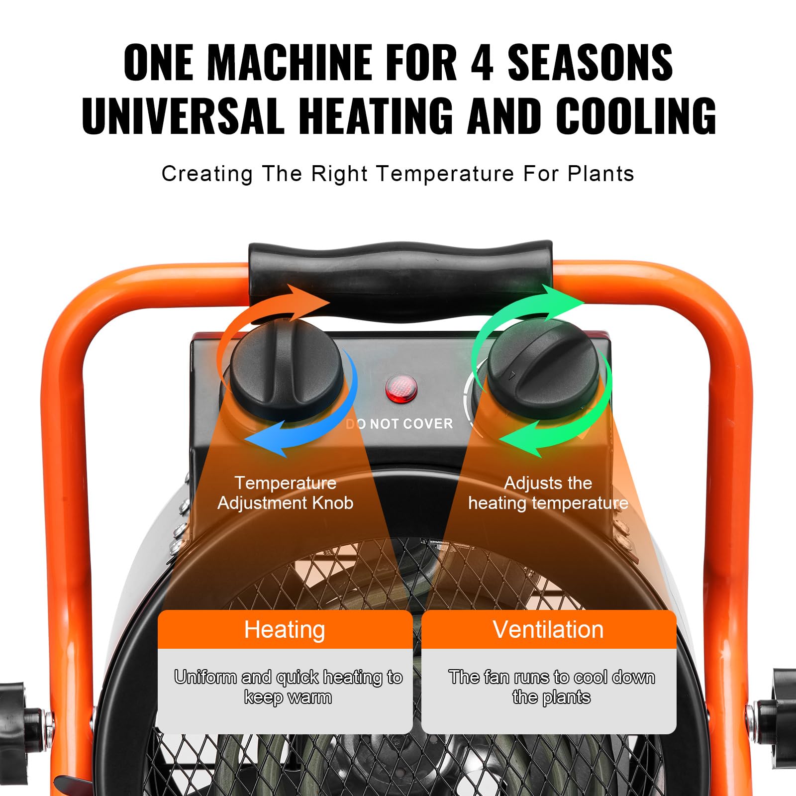 Lightweight portable design of the VEVOR greenhouse heater