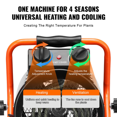 Lightweight portable design of the VEVOR greenhouse heater