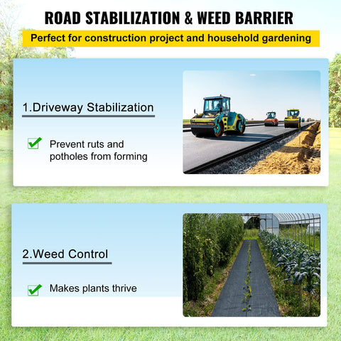 VEVOR ground stabilization layer prevents ruts on driveways.