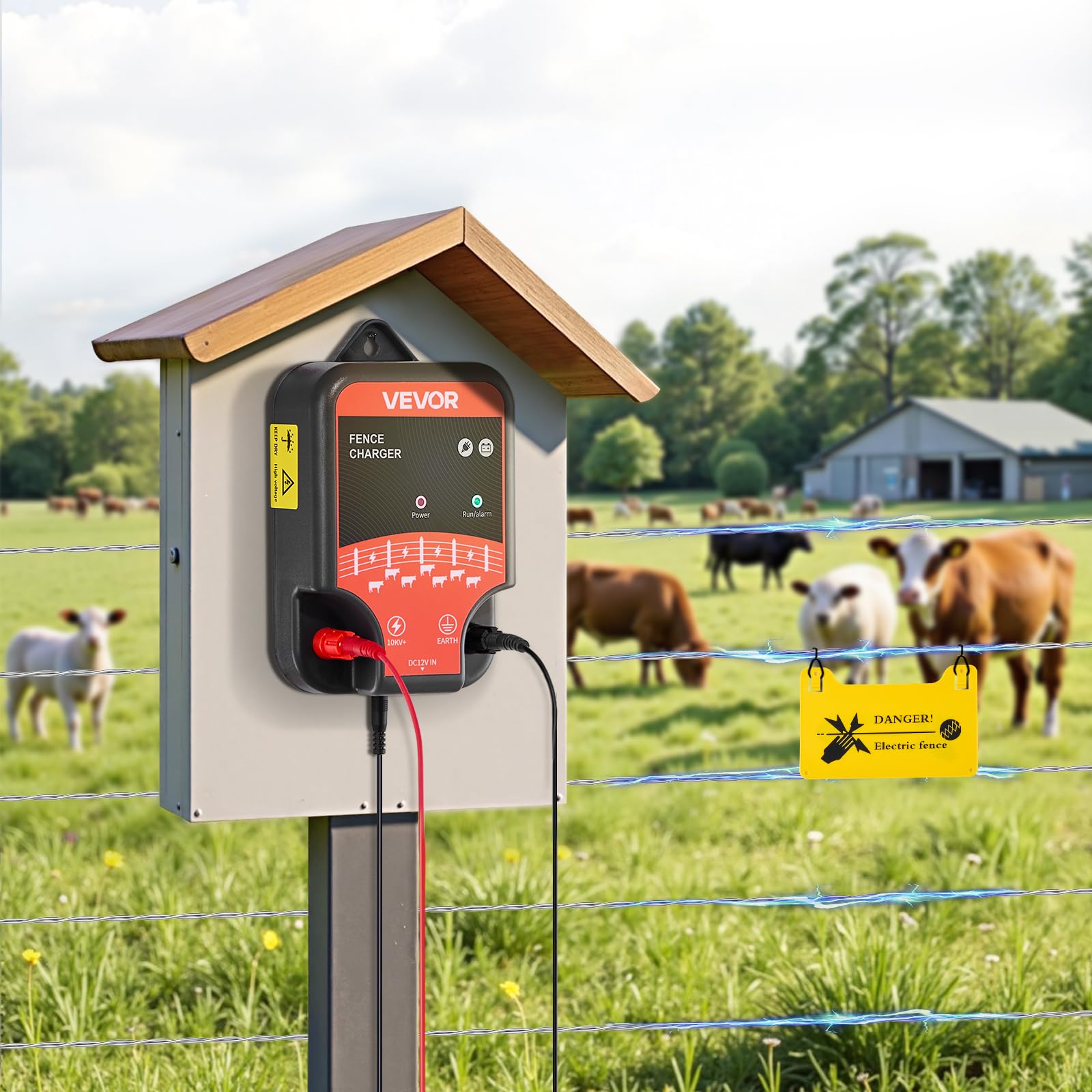 VEVOR grounding stake on moist soil improves conductivity for optimal performance.