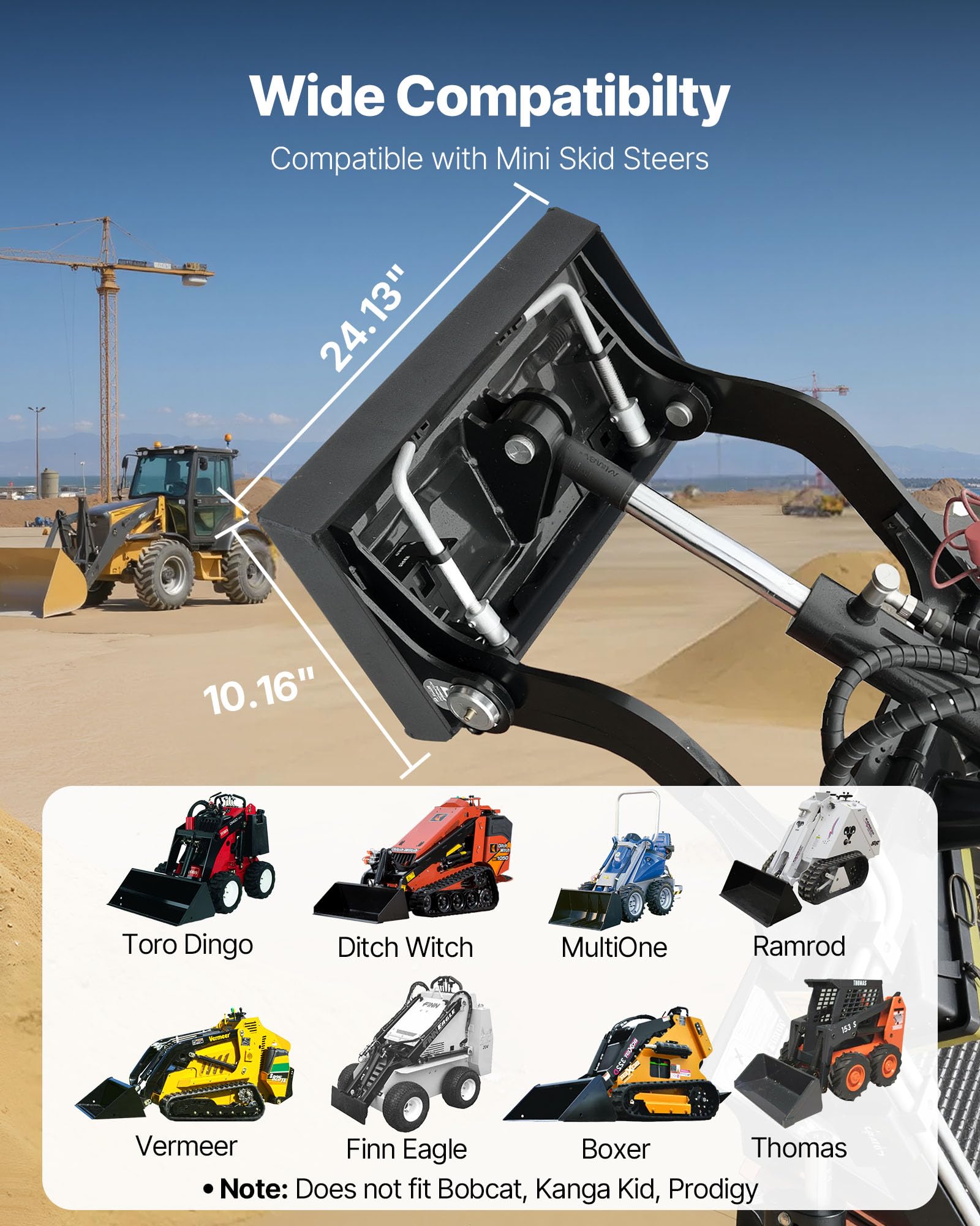 VEVOR heavy-duty 50-grade steel plate for rugged skid steer tasks.