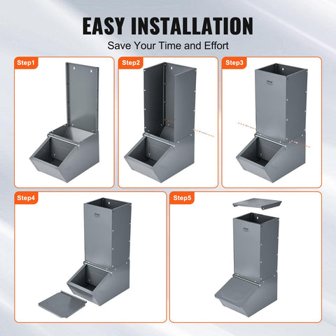 VEVOR hog feeder galvanized steel surface highlights durability
