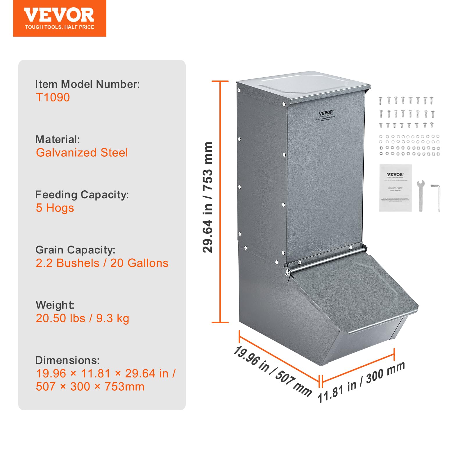 VEVOR hog feeder feeding action with pigs sampling fresh feed