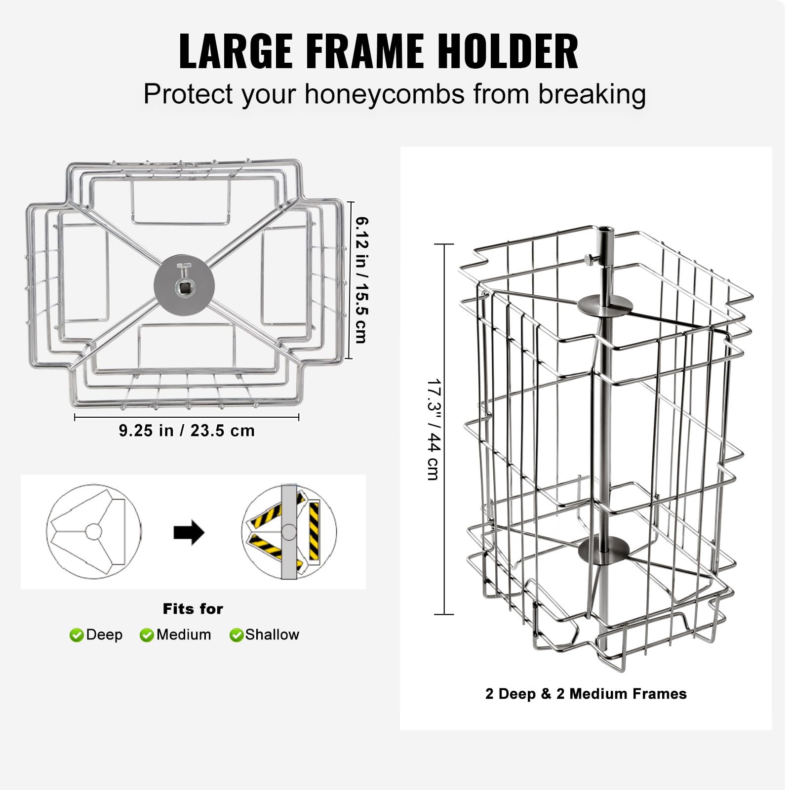 VEVOR honey extractor medium frame capacity option for versatile harvest