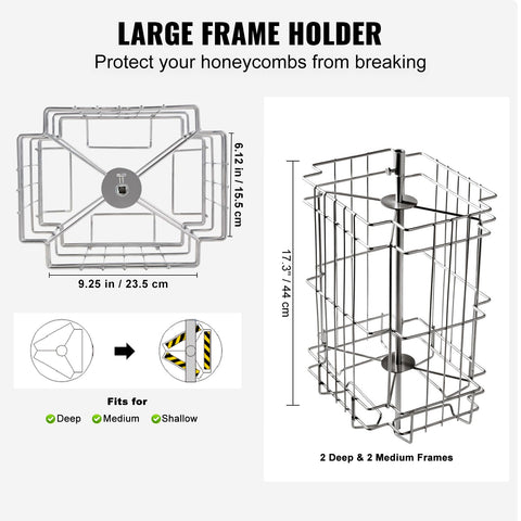 VEVOR honey extractor medium frame capacity option for versatile harvest