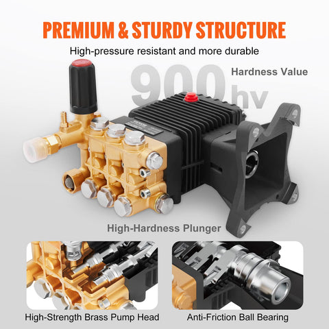VEVOR horizontal triplex plunger for reliable high pressure