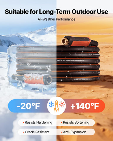 VEVOR all-weather flexible hose performs in extreme temperatures