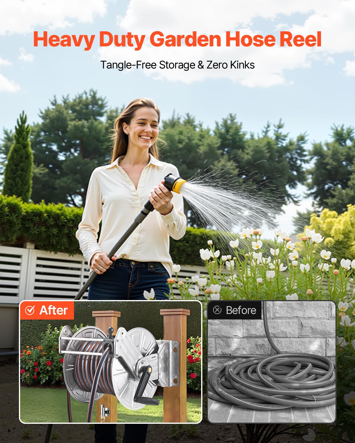 VEVOR nylon hose guide prevents tangling for smoother retraction