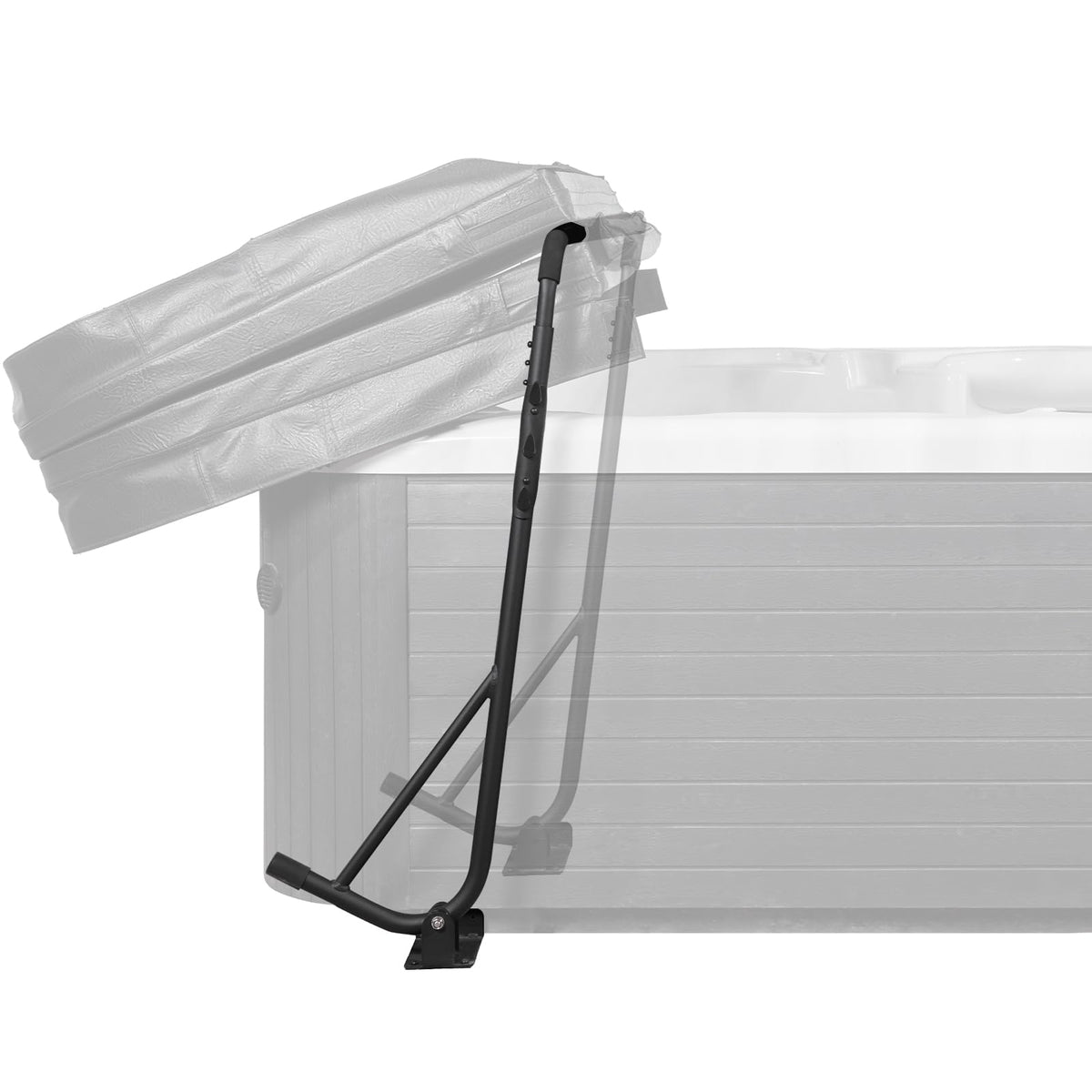 VEVOR hot tub cover lift front view emphasizes easy access