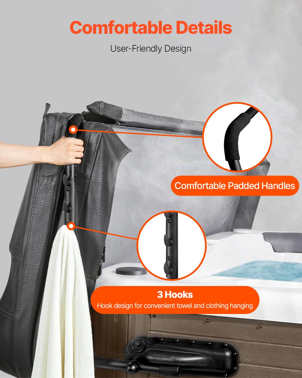 VEVOR padded-handle design offers comfortable grip during operation.