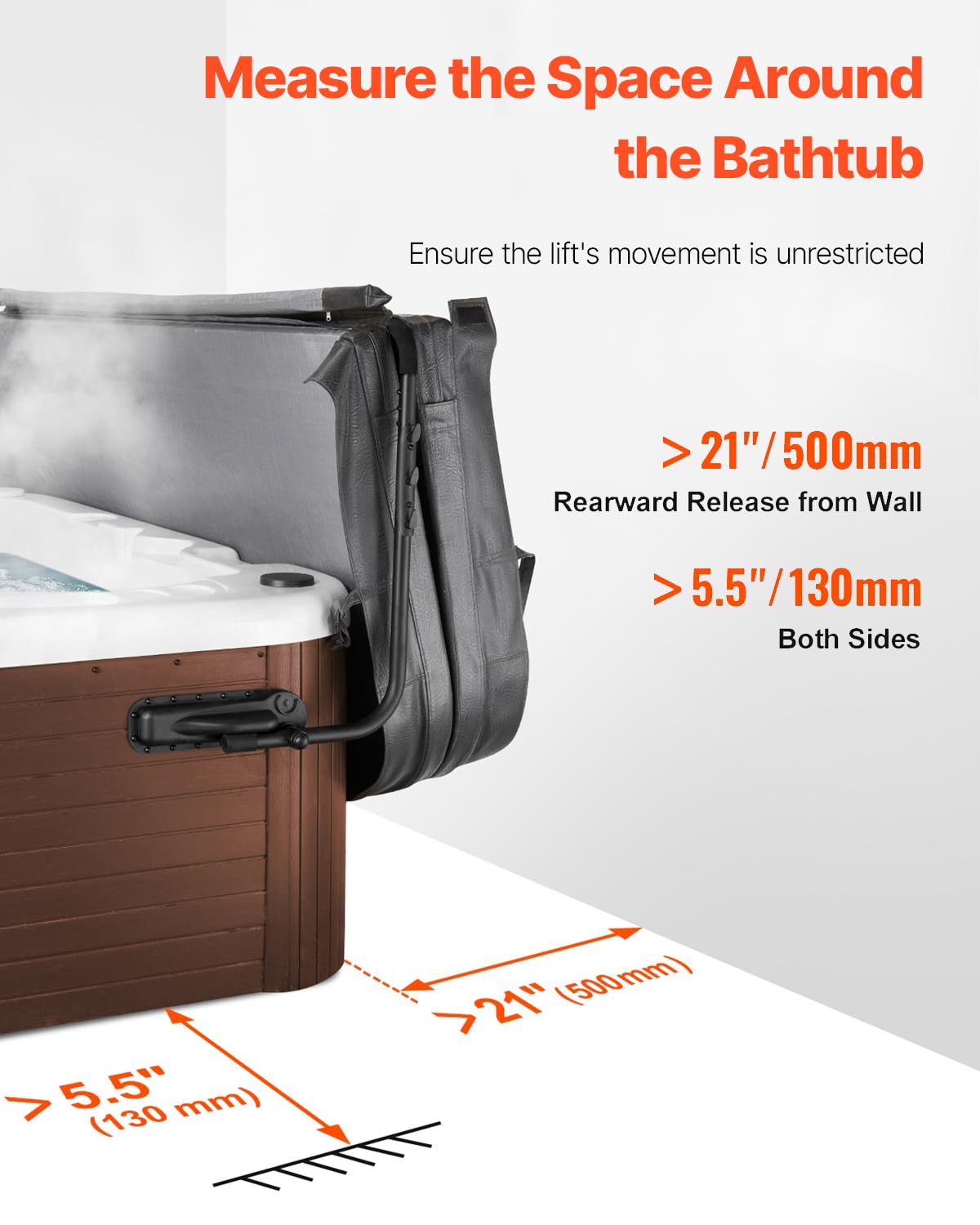 VEVOR lift features three hooks for towels and garments.