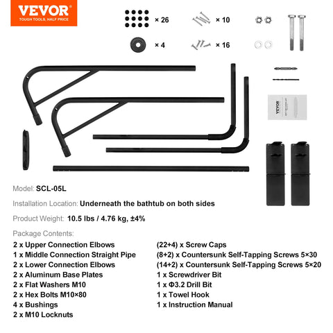 VEVOR hot tub cover lift towel hooks provide handy storage