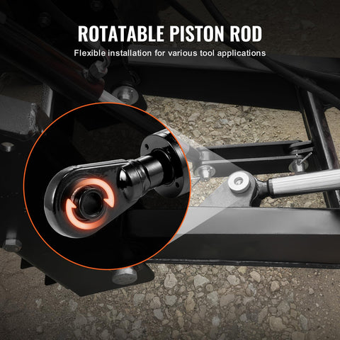 VEVOR piston rod assembly close-up demonstrating rotatable rod