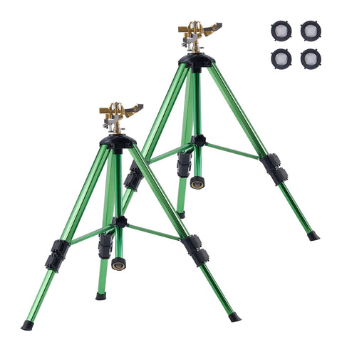 VEVOR impact sprinkler on tripod base enabling even watering over large lawns.
