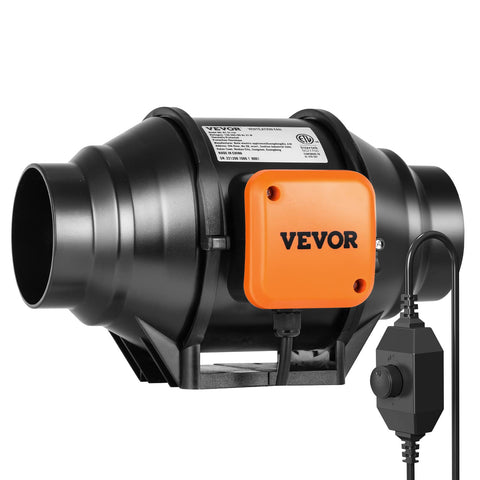 VEVOR Inline Duct Fan 4-inch with 200 CFM airflow for efficient ventilation.