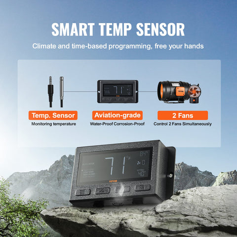 VEVOR temperature humidity controller integration enables automatic environmental monitoring.
