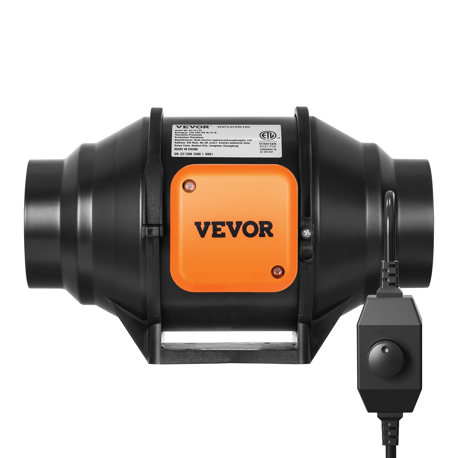 VEVOR Inline Duct Fan 200 CFM supports hydroponics and climate control.