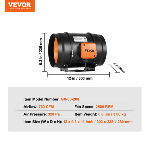 VEVOR inline-duct-fan wall mount kit for versatile placement