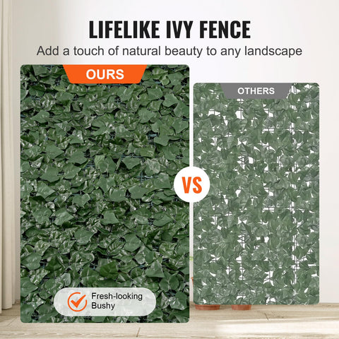 VEVOR artificial ivy panel ready for fence or railing installation.