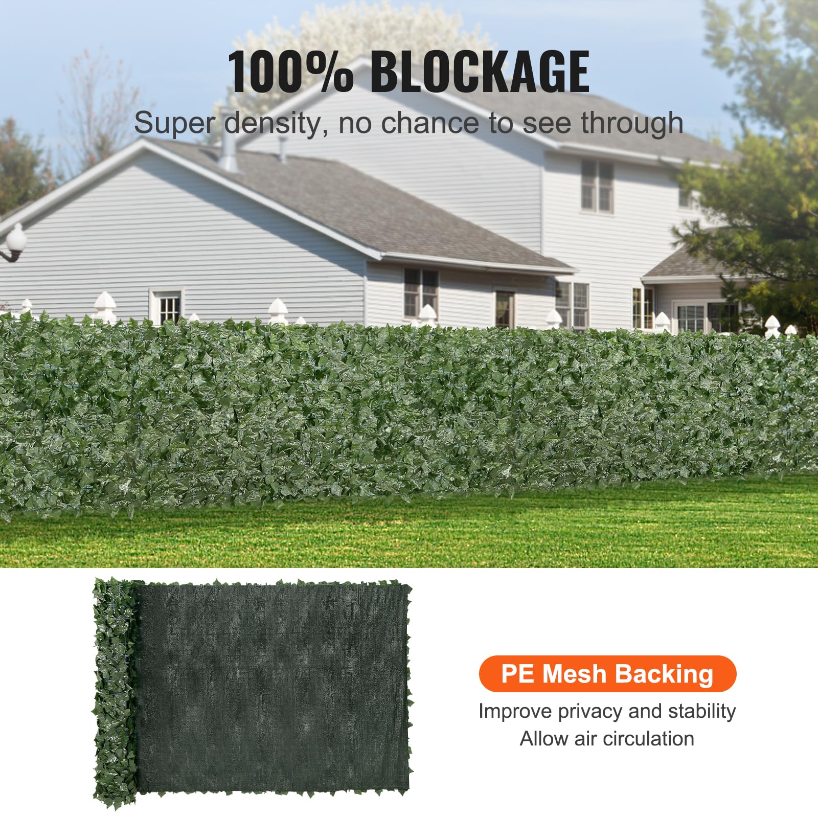 VEVOR ivy screen back detail shows mesh for airflow and support.