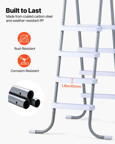 VEVOR ladder base with rubber grip feet for secure placement.