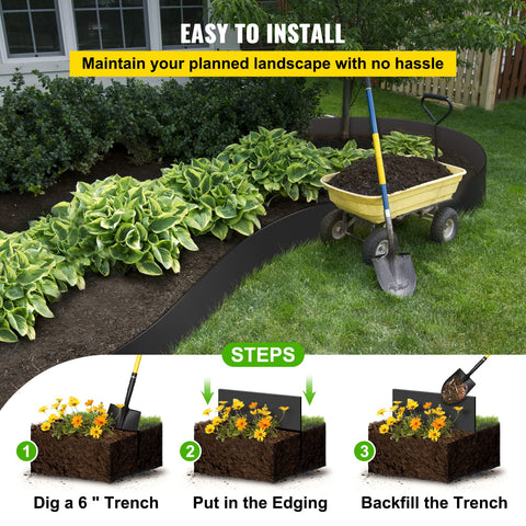 VEVOR cuttable edging allows DIY installation without tools