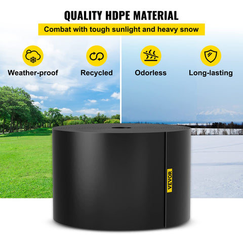 VEVOR HDPE edging material resists cracking and fading in harsh weather