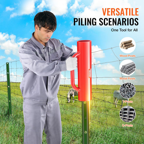VEVOR large ergonomic handle design reduces effort during vertical piling.