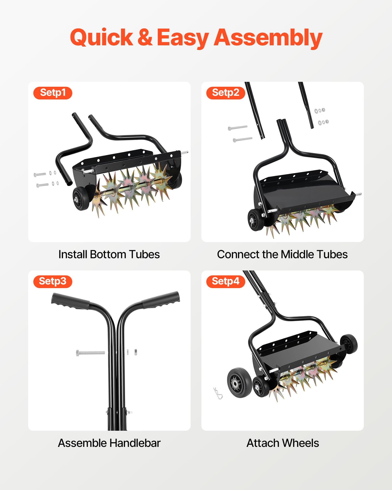 VEVOR bottom tube reinforces stability during tough lawn work