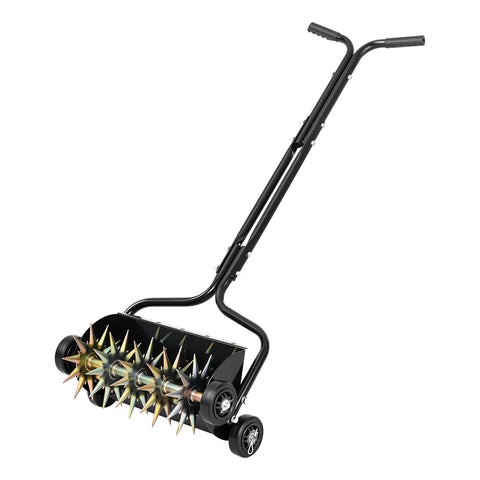 VEVOR aerator in use on lawn demonstrates easy, low-effort soil care