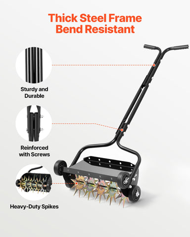 VEVOR lawn aerator wheels ensure smooth rolling across grass