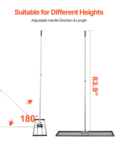180-degree rotation on the VEVOR rake reduces lifting fatigue during leveling