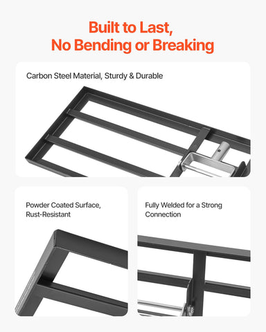 VEVOR carbon steel base plate 2mm thick offers durability on uneven ground.