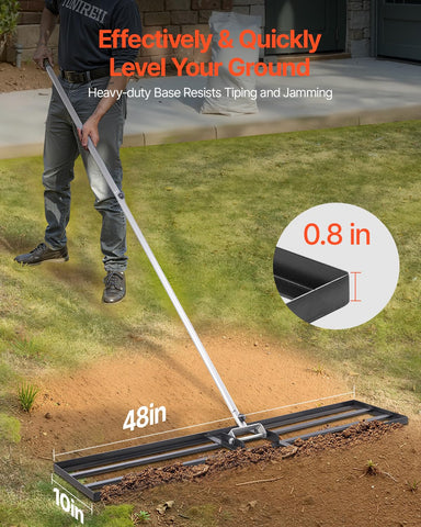 VEVOR rake features carbon steel base plate for durable long-term use