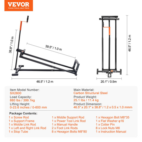 VEVOR Locking mechanism ensures a secure hold during service