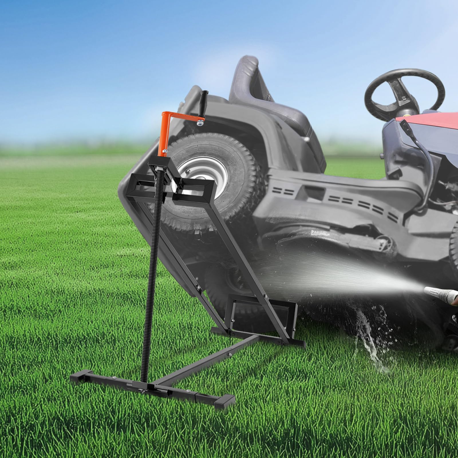 VEVOR Maintenance-ready lift simplifies oil changes and blade work