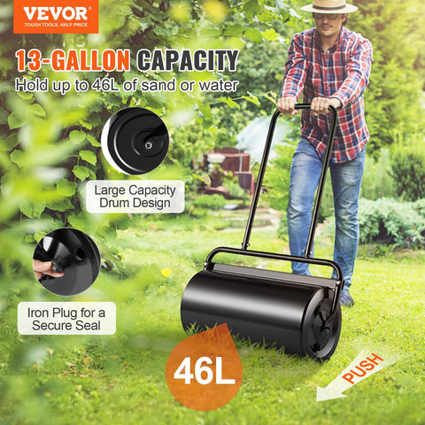VEVOR lawn roller with ergonomic push-pull handle for easier use