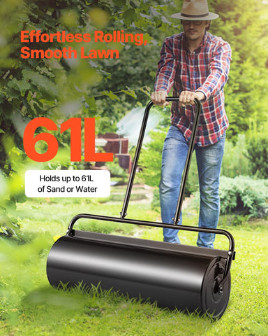VEVOR Lawn Roller easy-turn handle enables smooth push and pull operation.