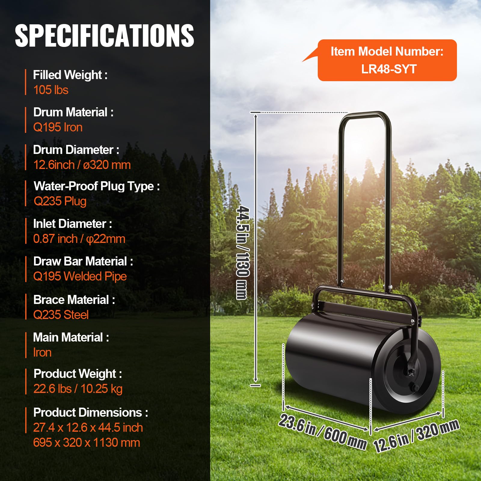 VEVOR lawn roller demonstrated for tight-space and large-area use