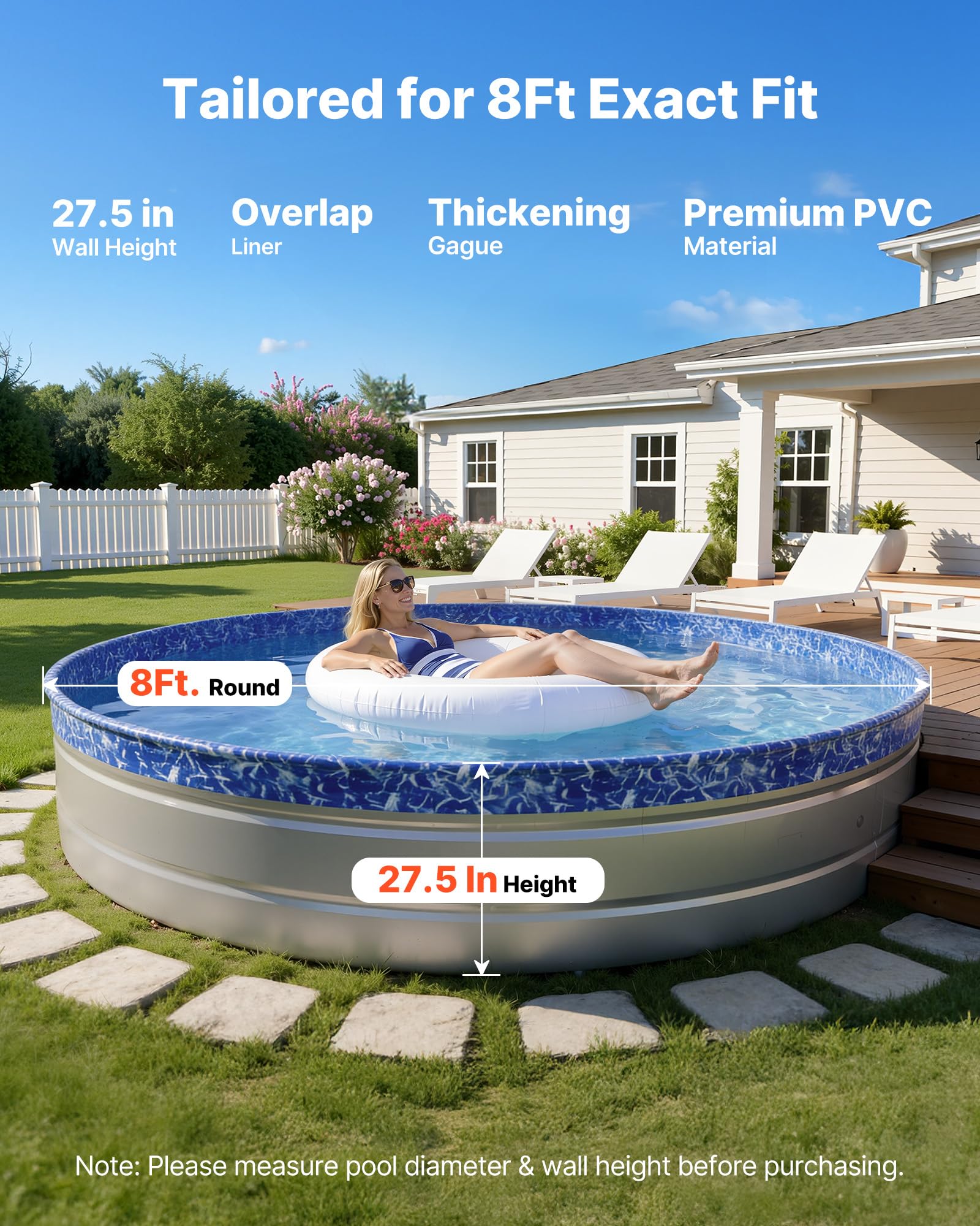 VEVOR pool liner patch kit demonstrates leak-proof patches for durability