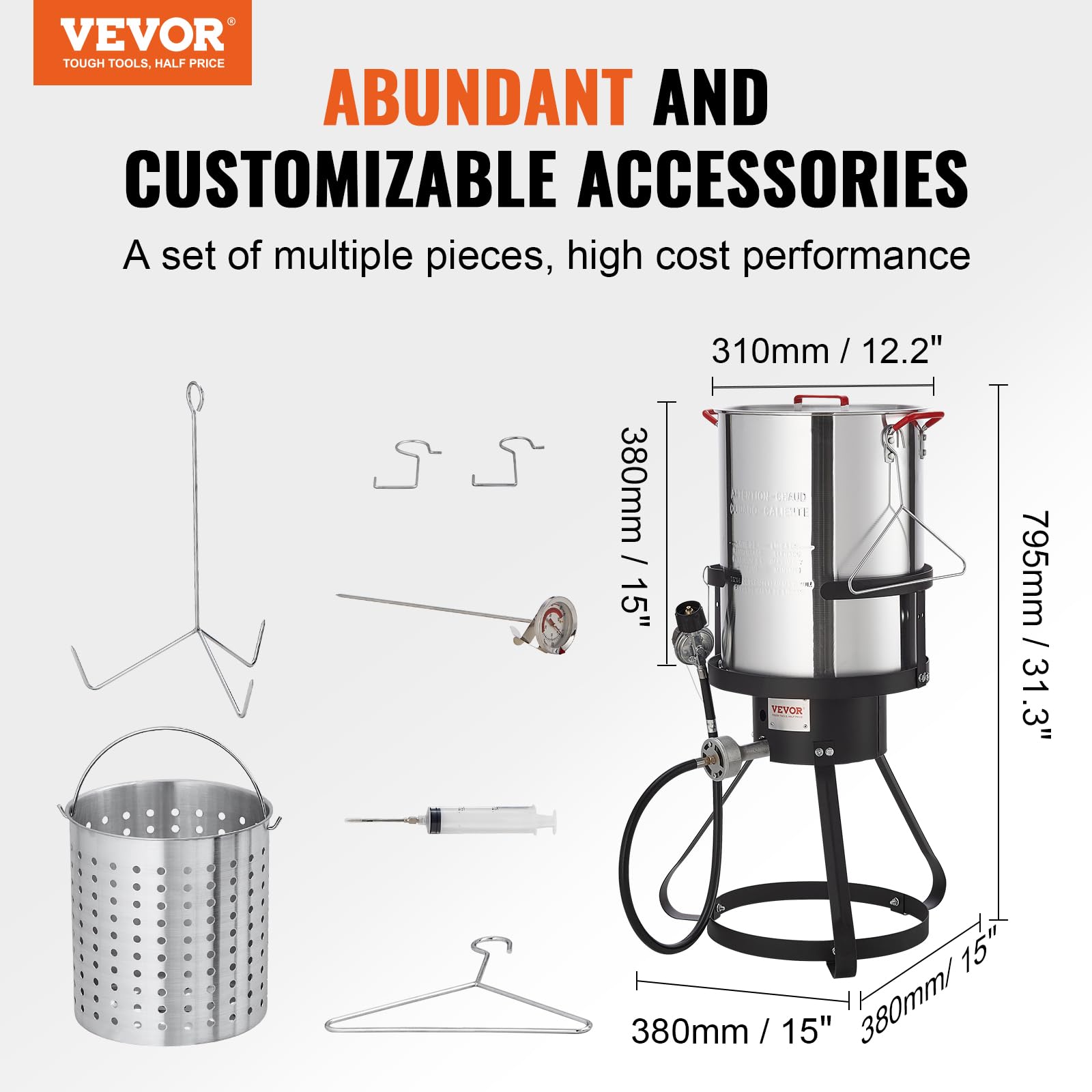 VEVOR lid for 30qt pot extends safe, efficient outdoor cooking sessions.