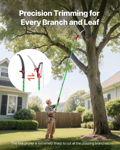 VEVOR lightweight fiberglass pole provides durable, comfortable grip during long pruning sessions