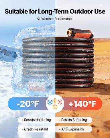 VEVOR lightweight heavy-duty hose is easy to carry around the yard