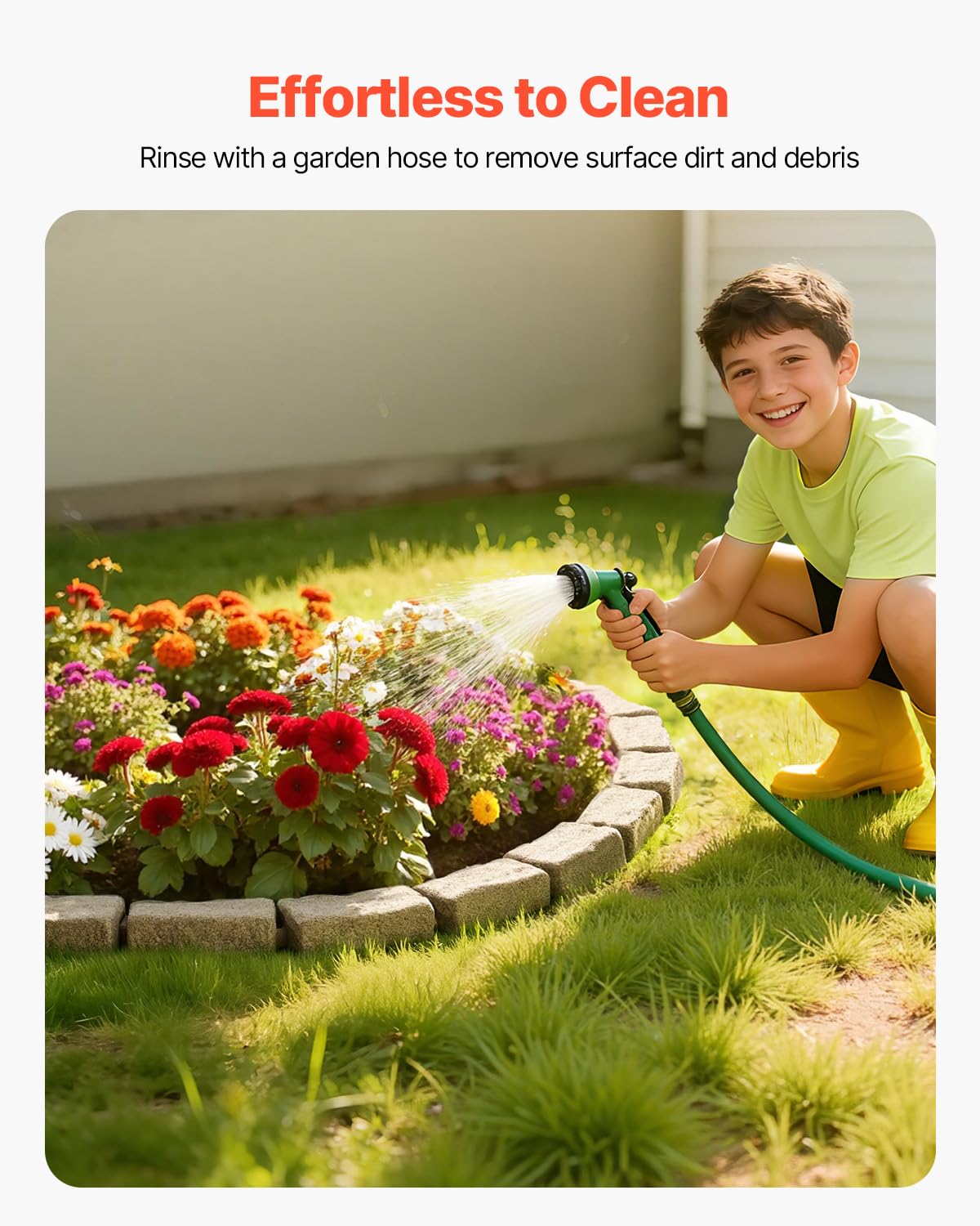 VEVOR lightweight bricks ease handling during lawn edging projects.